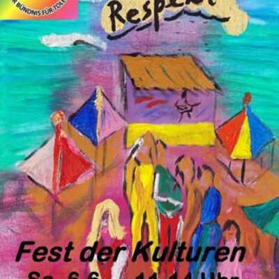 Ein Plakat kndigt ein Fest der Kulturen am 6. Juni 2013 an.