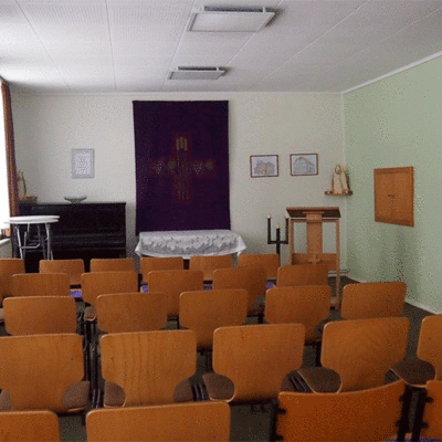 In den Räumlichkeiten des Pfarrhauses der Pfarrgemeinde Sankt Marien Handorf werden Bidler ausgestellt.