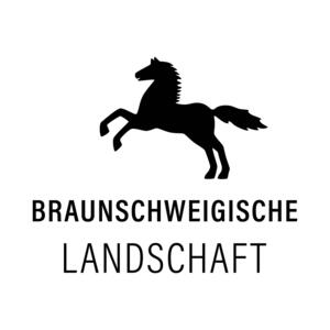 Ein springendes Pferd mit der Unterschrift Braunschweigische Landschaft