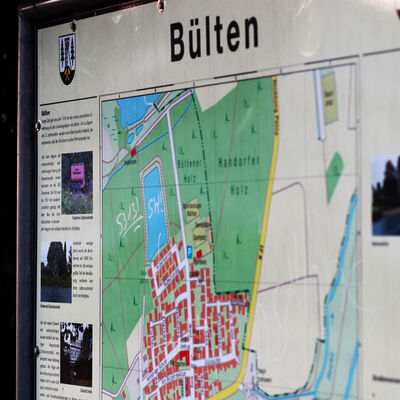 Eine Wegekarte in der Ortschaft Bülten in der Gemeinde Ilsede.